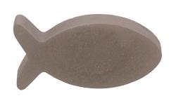 Kunststoffform in Fischform. Transparent und flach.