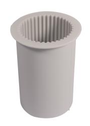 Verpackung für eine Gießform für Stumpenkerzen. Drei Kerzen in verschiedenen Farben sind abgebildet.