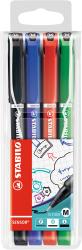 STABILO Fineliner-Set Sensor M Office 0,7 mm 4 Stück mehrere Farben