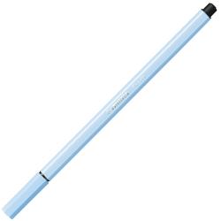 blauer Filzstift mit abnehmbarem Deckel. Die Spitze ist rund und die Farbe ist kräftig.