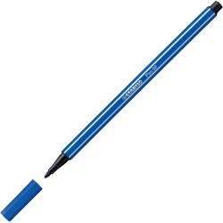 blauer Filzstift mit schwarzem Deckel. Auf dem Stift steht 'STABILO Pen 68'.