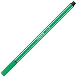 Grüner Filzstift mit schwarzem Deckel. Der Stift hat eine dicke Spitze.