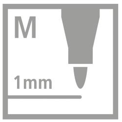 roter Filzstift mit schwarzem Deckel. Der Stift hat eine runde Form und ist für das Zeichnen geeignet.