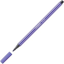Lila Filzstift mit schwarzem Deckel. Die Spitze ist rund und die Farbe ist kräftig.