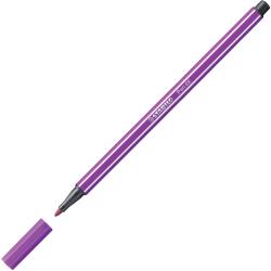 lila Filzstift mit schwarzem Deckel. Spitze ist rund. Markierung 'STABILO Pen 68' auf dem Körper.