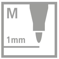 Dunkelblauer Filzstift mit abnehmbarer Kappe. Der Stift hat eine feine Spitze.