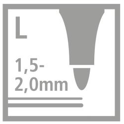 Packung mit 8 Filzstiften in verschiedenen Farben. Indistruktible Spitze, waschbare Tinte. Illustrationen von Kindern, die auf Fahrrädern fahren, und eine Katze.