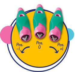 Fuchsia farbiger Textmarker mit einer spitzen Kante. Ergonomisches Design mit Clip.