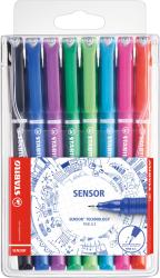 STABILO Fineliner-Set Sensor F Fancy 0,3 mm 8 Stück mehrere Farben