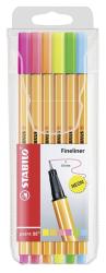 STABILO Fineliner point 88, 6er Pack, Leuchtfarben 