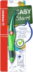 grüner Nachfüllbarer Tintenroller. Ergonomisches Design. 0,5 mm Strichstärke. Verpackung mit bunten Zeichnungen.
