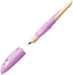 Lila Textmarker mit gelbem Deckel. Ergonomische Form für besseren Halt.