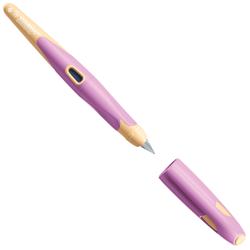 Lila Textmarker mit beige farbener Spitze. Ergonomisches Design mit Clip.