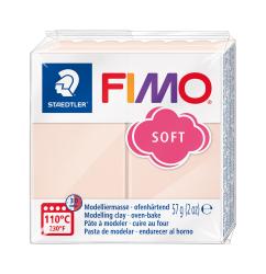 Verpackung mit FIMO Soft Modelliermasse in hellbeige. Enthält 57 Gramm ofenhärtende Modelliermasse.