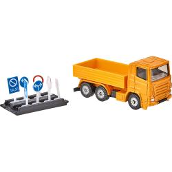 SIKU LKW mit Verkehrszeichen Metall/Kunststoff 1322 orange