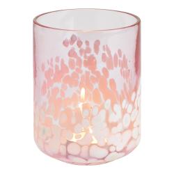 Glas-Windlicht 8 x 10 x 8 cm rosarosa