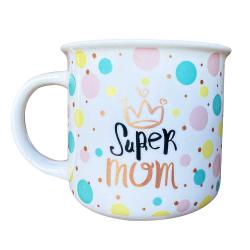 Tasse Super Mom aus Porzellan 400 ml bunt