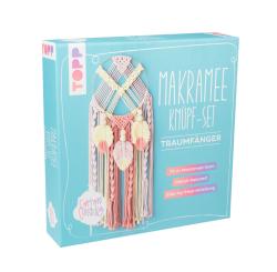 Makramee Knüpf-Set für einen Traumfänger. Enthält 75 m Garn und Metall-Dekor.