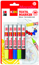 MARABU Kids Textilmarker 5 Stück mehrere Farben