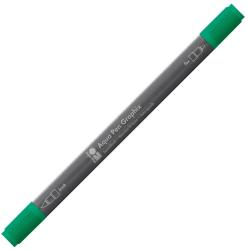 Grauer Filzstift mit zwei Spitzen. Eine feine und eine breitere Spitze.
