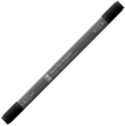 Schwarzer Marker mit zwei Spitzen, einer feinen und einer breiten. Beschriftung 'Aqua Pen Graphix'.