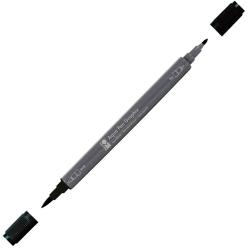 Schwarzer Marker mit zwei Spitzen, einer feinen und einer breiten. Beschriftung 'Aqua Pen Graphix'.