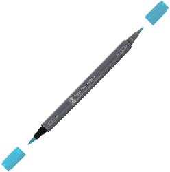 Aqua Pen Graphix Marker mit zwei Spitzen. Eine feine und eine Pinselspitze, in Blau.