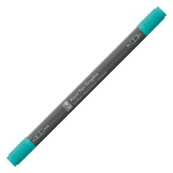Grauer Marker mit zwei Spitzen: feine und Pinselspitze. Deckel in Türkis. Beschriftung: 'Aqua Pen Graphix'.