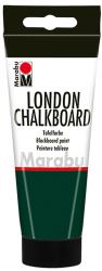Grüne Tube mit schwarzer Kappe. Beschriftung mit 'London Chalkboard' und Hinweisen zur Verwendung als Tafelfarbe.