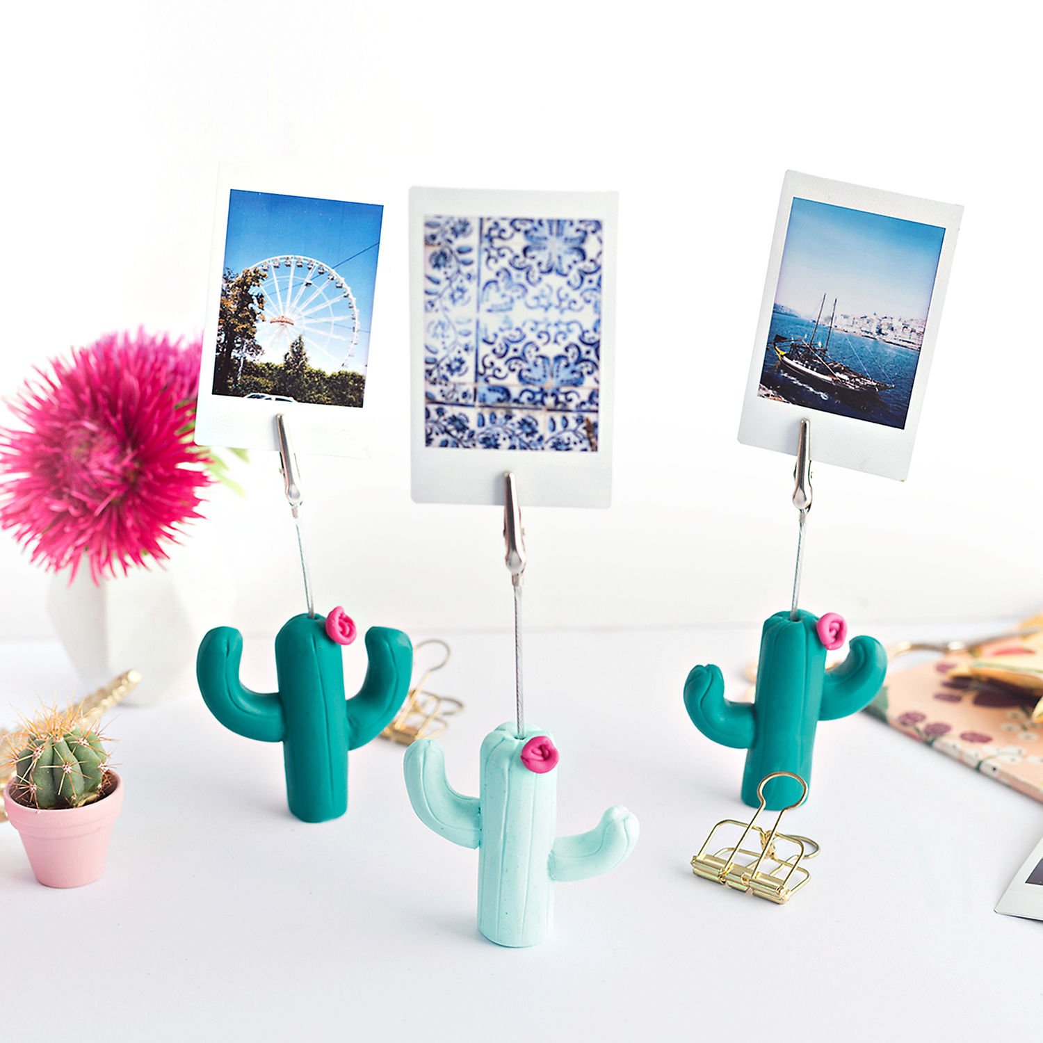 STAEDTLER® FIMO® DIY Themenset Kaktus Fotohalter 4 Halbblöcke inkl. Zubehör