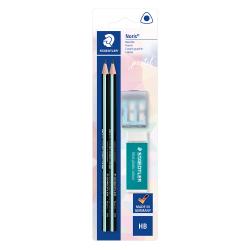 STAEDTLER® Pastell-Set Noris® Bleistifte, Spitzer und Radierer farblich sortiert