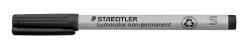 grauer Marker mit feiner Spitze. Aufschrift: 'STAEDTLER Lumocolor non-permanent'. Kappe schwarz, ergonomischer Griff.