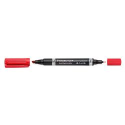 STAEDTLER® Lumocolor® permanent duo 348 mit zwei Rundspitzen rot