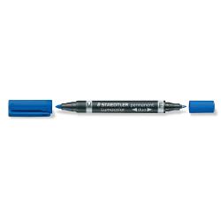 STAEDTLER® Lumocolor® permanent duo 348 mit zwei Rundspitzen blau