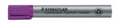 Grauer Flipchartmarker mit lila Spitze. Aufschrift 'Lumocolor flipchart marker'.