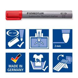 blauer Flipchart-Marker mit breiter Spitze. Gehäuse aus 97% recyceltem Kunststoff.