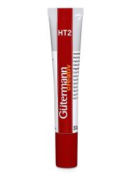 Tube mit Textilkleber von Gütermann. Rote und weiße Verpackung, 30g Inhalt.