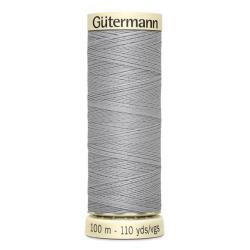 Grau-spool mit Nähgarn. 100 Meter lang. Aufgerollt, gleichmäßige Struktur.