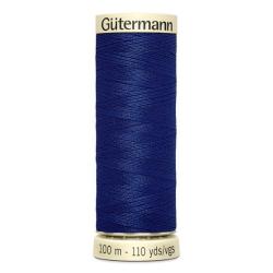 Dunkelblaue Nähgarnrolle. 100 Meter lang. Glatte Oberfläche, gleichmäßige Wicklung.