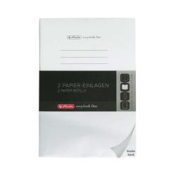 Weißes Papier-Refill-Set für Notizbücher. Enthält zwei leere Blätter.