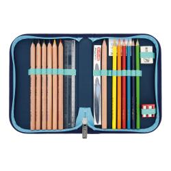 HERLITZ Schultaschen-Set SoftLight Plus Greenline Blue Ice 5-teilig blau/lila