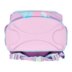 Schulranzen-Set in Pastellfarben mit Seepferdchen-Motiv. Enthält Rucksack, Sportbeutel, Federmäppchen und Schreibmappe.