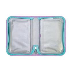 Schulranzen-Set in Pastellfarben mit Seepferdchen-Motiv. Enthält Rucksack, Sportbeutel, Federmäppchen und Schreibmappe.