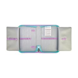 Schulranzen-Set in Pastellfarben mit Seepferdchen-Motiv. Enthält Rucksack, Sportbeutel, Federmäppchen und Schreibmappe.