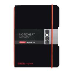 HERLITZ Notizheft flex PP A6 40 Blatt kariert my.book schwarz