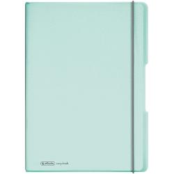 HERLITZ Notizheft my.book flex A4 PP-Wechselcover mit Verschlußgummi 80 Blatt minze-transparent