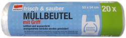 Müllbeutel mit Griff. Größe 53 x 54 cm. 20 Stück in der Packung. Reißfest und wasserdicht. Gerüche werden gemindert.