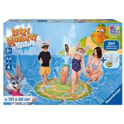 Spielset Lotti Karotti Splash. Enthält Sprinklermatte und Spielbrett mit Karottenfigur.