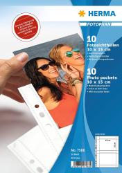 Packung mit 10 Fotosichttüllen für 10 x 15 cm Fotos. Aus Polypropylen, beidseitig bestückbar.