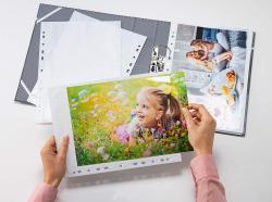Fotoalbumhüllen aus Polypropylen. Für 20 x 30 cm Fotos, beidseitig einlegbar.